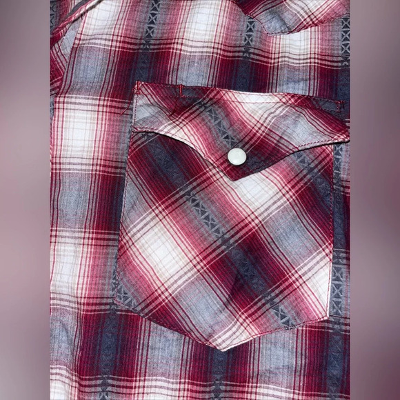 Roper Wear The West Men's Western Shirt Size Small Pearl Snap Blue Red Cowboy - Picture 4 of 7